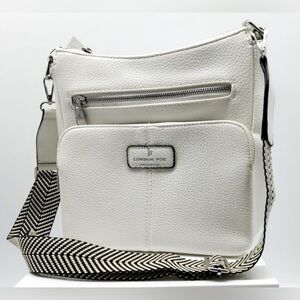 Janice Multi-Pocket Crossbody by London Fog | WHITE with Adjustable Strap